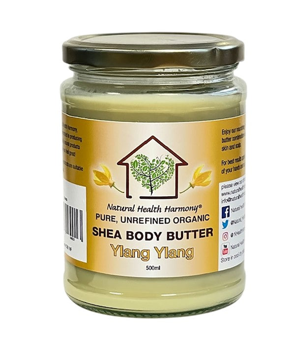 Natural Health Harmony Pure Unrefined Organic Shea Body Butter With Ylang Ylang