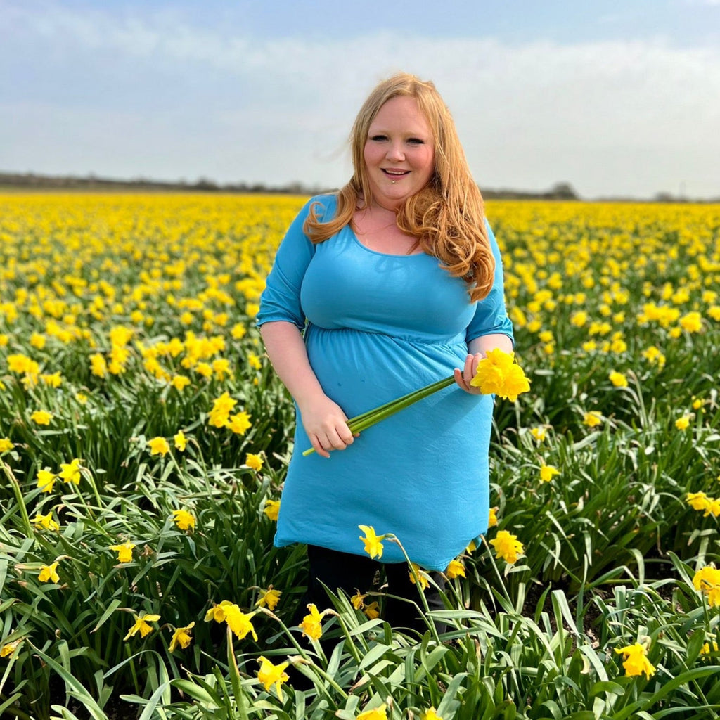 Blue Dress – Flattering Waist Fit with Pockets | Everyday Classi-3