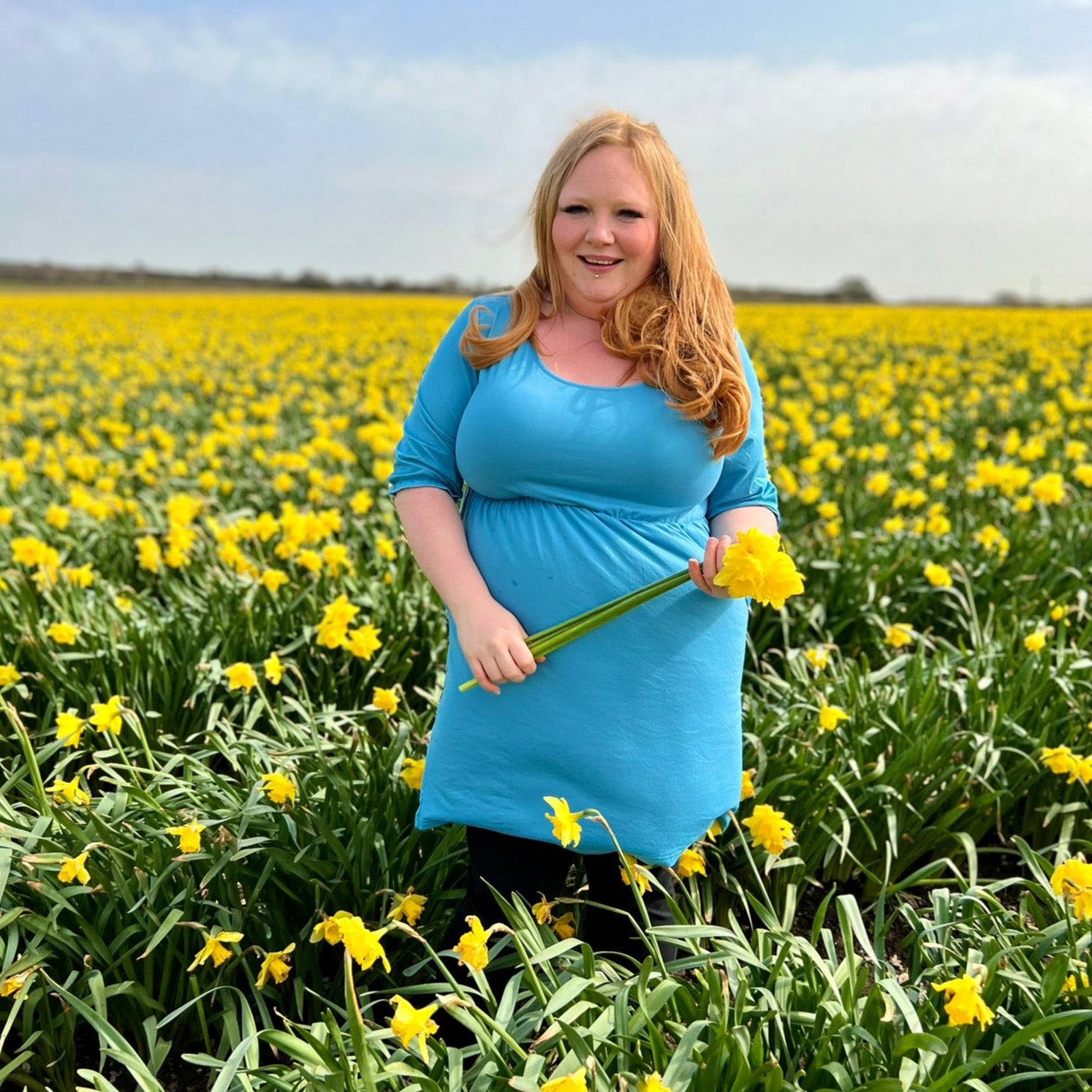 Blue Dress – Flattering Waist Fit with Pockets | Everyday Classi-3