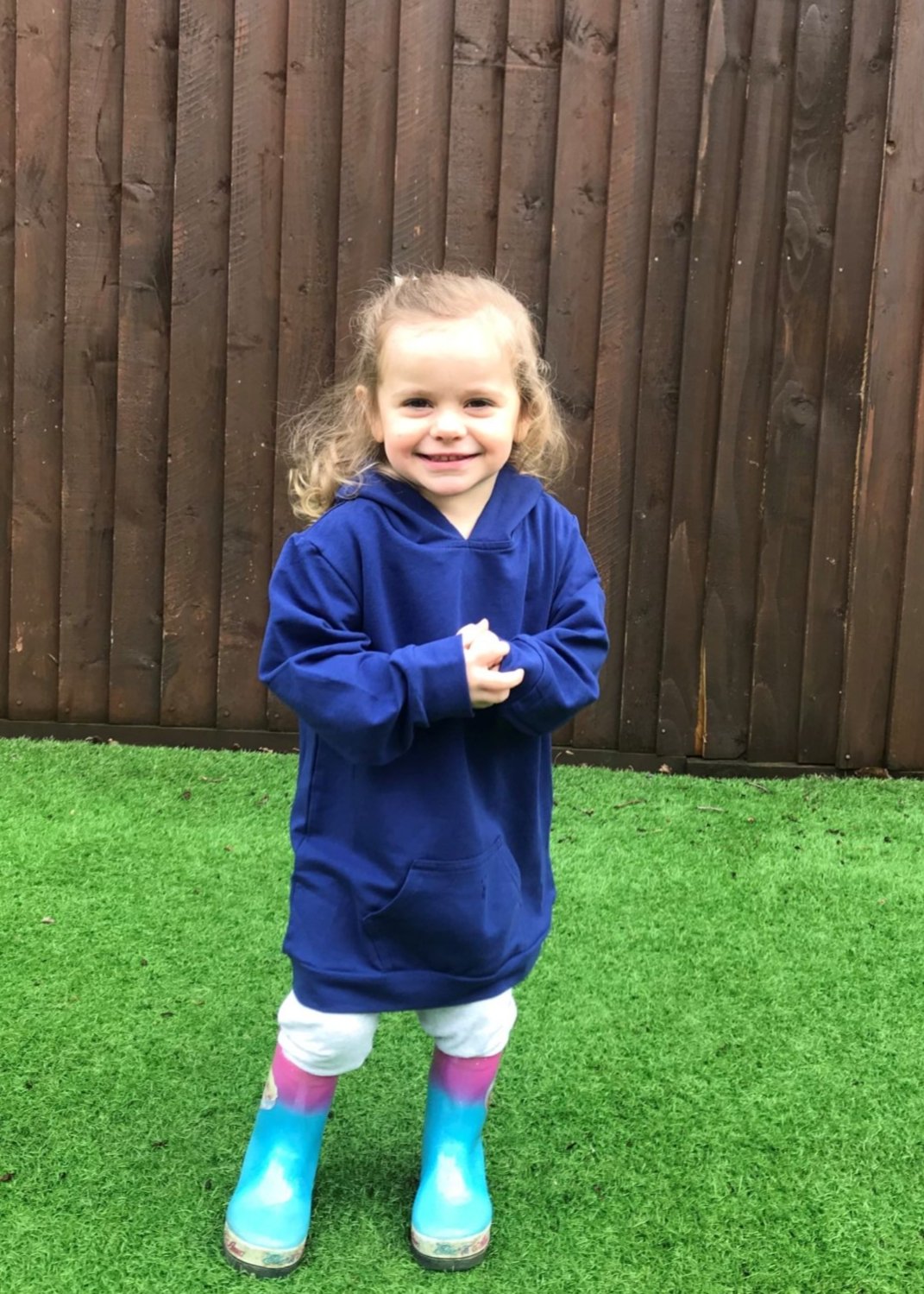 Stylish Kid Cotton Hoodie Dark Blue-1
