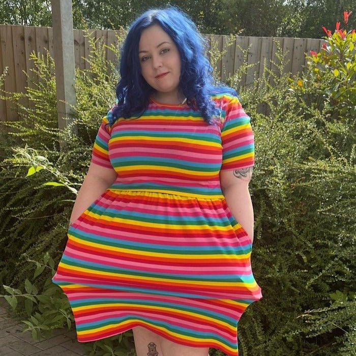 Rainbow Breastfeeding Skater Dress-1