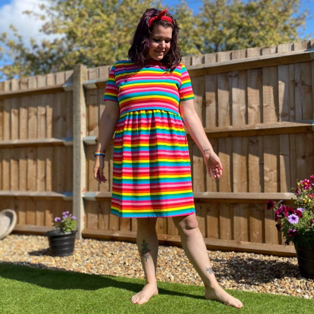 Rainbow Breastfeeding Skater Dress-0